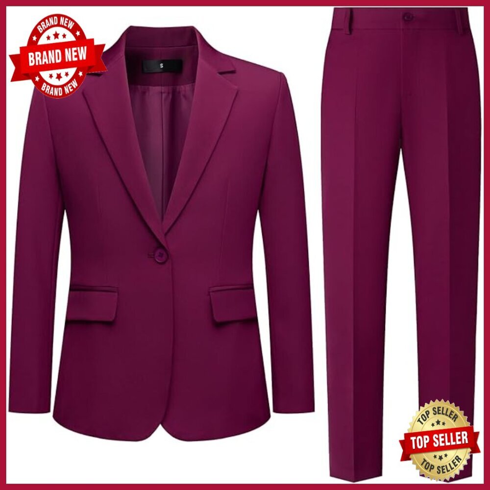 Women's 2-Piece Business Suit Blazer Pants Set Professional Office Wear